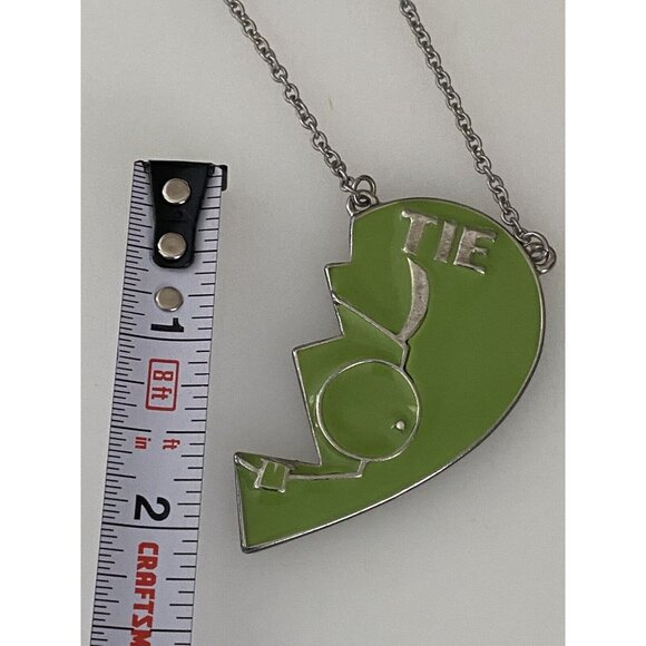 Vintage Nickelodeon Bestie Pendant Necklace TIE Half Green Rare Complete Yours - Picture 7 of 16